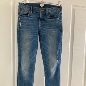 J Crew Essential Stretch Straight Leg Distressed Jean